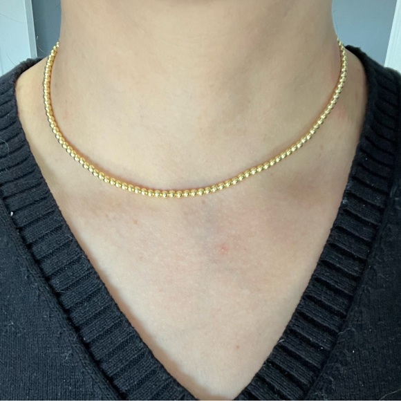 14k gold plated beaded necklace - Picture 3 of 4